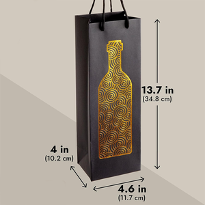 Sacs cadeaux élégants pour le vin avec poignées en ruban de satin Sacs de bouteilles en <span class=keywords><strong>papier</strong></span> de qualité supérieure pour les cadeaux de champagne et de vin - Product Image 2