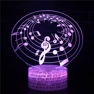 Lampe de nuit créative 3D Illusion-Music Note Series Lampe de <span class=keywords><strong>table</strong></span> en acrylique avec contrôle tactile 7 couleurs, un cadeau magique - Product Image 4