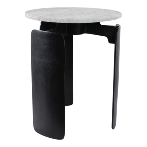 Mesa Auxiliar Pequeña con Tapa de Mármol y Base de Tres Patas para Decoración del Hogar y Sala de Estar - Product Image 3