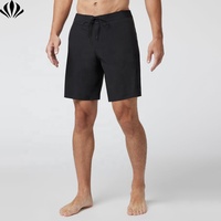 Shorts de plage et de surf pour hommes avec logo personnalisé, tissu extensible à séchage rapide, poche zippée