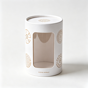 Boîte d'emballage cylindrique personnalisée de haute qualité avec fenêtre transparente, tube rond pour la personnalisation de la marque de grains de café - Product Image 2