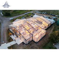 Tente transparente sur mesure en usine, structure en alliage d'aluminium, résistante au vent et au feu, chapiteau en PVC transparent pour mariage, fête, grand événement