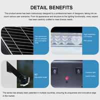 Lampe murale de jardin, 4000mAh, 1200LM, lampe solaire murale LED, énergie solaire, capteur de mouvement PIR, lampe murale