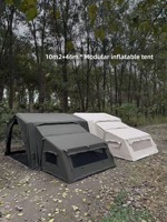 10+4.6 ㎡   Grande tente de camping gonflable, imperméable et résistante au vent, en toile, pour le camping et la randonnée en plein air
