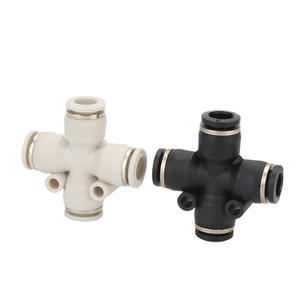Raccord rapide pneumatique 4 voies en plastique à tête Phillips PZA4 6 8 10 12 Noir Blanc 4 voies en plastique à tête Phillips - Product Image 1