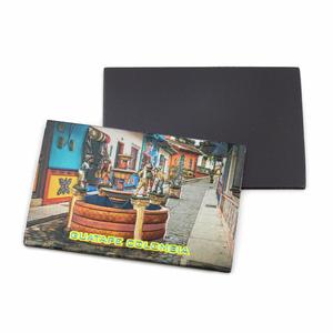 Factory Wholesale Oem Colombia Tourist Souvenir Shiny Flake Art <b>Fridge</b> Magnet Epoxy Foil Magnets - Product Image 2