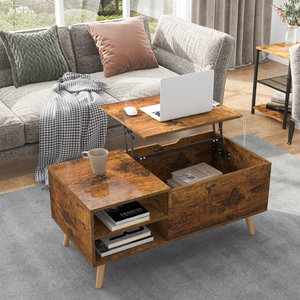 Table basse en bois Smart lift top avec 2 ports de charge USB pour salon toom - Product Image 4