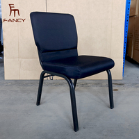 Vente directe d'usine de chaises d'église durables en métal Mobilier de théâtre empilable pour auditoriums et gymnases OEM disponible
