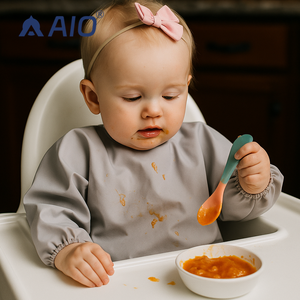 <span class=keywords><strong>Tablier</strong></span> imperméable pour tout-petit à manches longues, bavoirs pour bébé, personnalisation, lavable, respirant, PU sans BPA, écologique, antibactérien, simple - Product Image 1