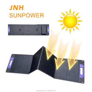 แผงโซลาร์เซลล์แบบพับได้ OEM/ODM 100W แบบสองหน้า โมโนคริสตัลไลน์ ประสิทธิภาพ 23% ได้รับการรับรองมาตรฐาน CE สำหรับสถานีพลังงานสำหรับตั้งแคมป์และโทรศัพท์มือถือ - Product Image 1