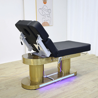 Chaise de Soin Esthétique Électrique Noire en Promotion, Lit Incurvé pour Soins du Visage et Cils, Table de Massage Beauté, Mobilier pour Spa, Salon et Institut de Beauté