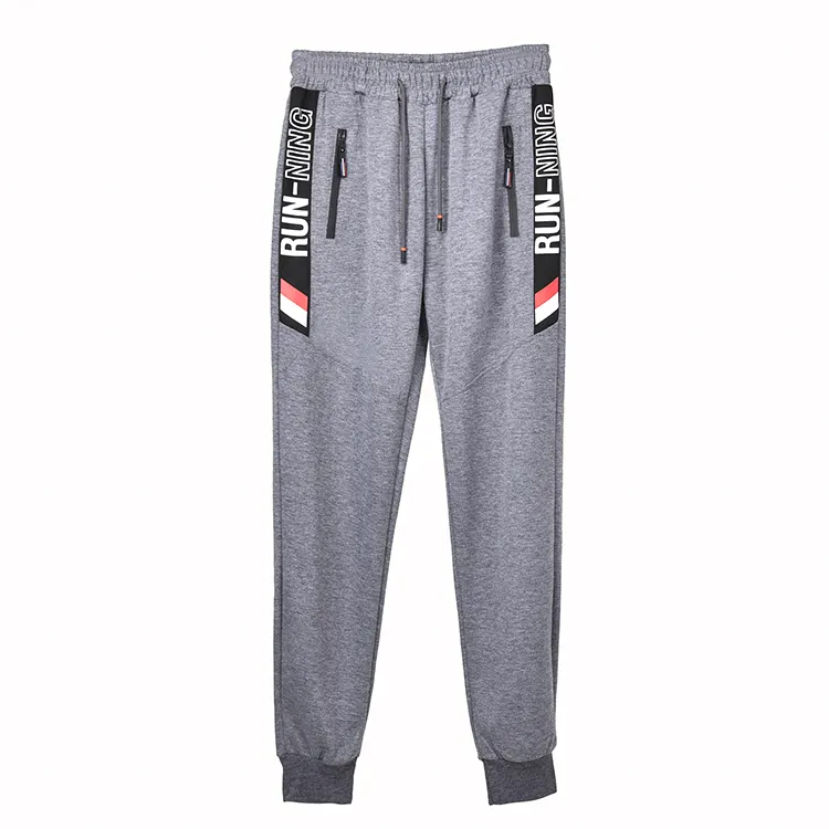 Hot Sell 95% Polyester 5% Spandex Breathable Wholesale Sweatpants Bottoms Grey Men'S