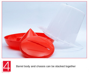 Nouveau seau d'alimentation de poulet en PP de grande capacité avec dispositif d'alimentation automatique pour éviter les déversements et le picage - Product Image 4