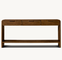Ensemble de meubles de salon modernes et luxueux, table d'entrée, console en bois de noyer avec 3 tiroirs