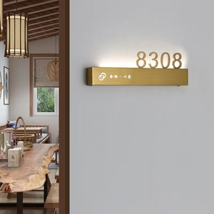 Panneau de numéro de maison LED sur mesure, Logo d'affaires lumineux pour l'extérieur, <span class=keywords><strong>Plaque</strong></span> d'adresse rétroéclairée en métal, numéro de porte d'appartement - Product Image 4
