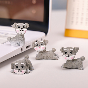 Figurines de chiens miniatures en résine en gros, adorables chiots assortis pour jardins féeriques, miniatures pour maisons de poupées, micro-paysages, décoration DIY pour la maison - Product Image 5