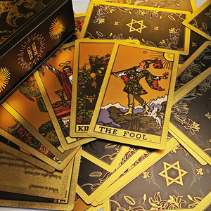 Kartu <span class=keywords><strong>Tarot</strong></span> Golden Edge Asli Kartu PVC Koleksi Neo Rider <span class=keywords><strong>Tarot</strong></span> Grosir - Product Image 4