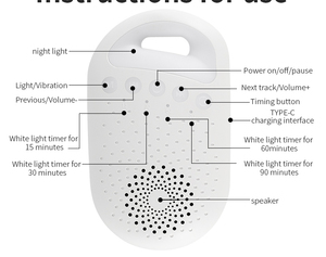 Mesin tidur getar putih genggam, mesin terapi bantuan tidur menenangkan ringan bayi kebisingan untuk anak-anak dan dewasa - Product Image 4
