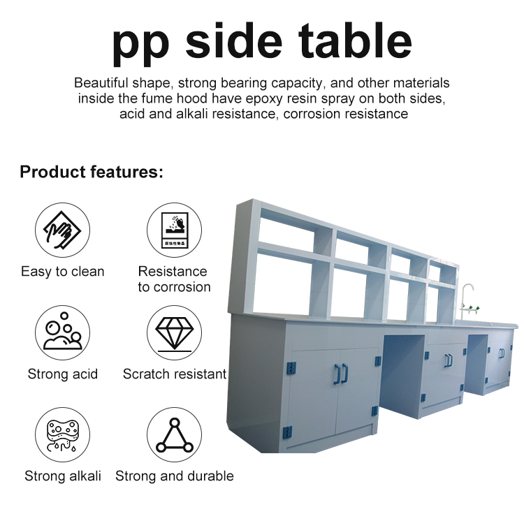 PP Materials Laboratory Wall Bench SS304 Lab Work Bench Table