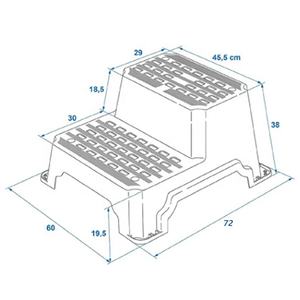 Doble plástico portátil caravana pasos 4 clavijas al aire libre antideslizante PP niños sillas 2 <span class=keywords><strong>Paso</strong></span> multiusos Taburetes - Product Image 3
