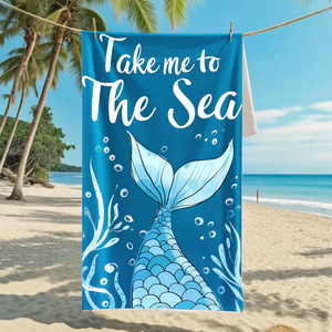 Toalla de Playa Personalizada con Estampado de Tiburón, de Microfibra, con Temática de Playa y Océano, Regalo Promocional MB880 - Product Image 4