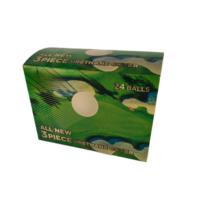 Boîte d'emballage pour balles de golf avec finition brillante et surface imperméable pour la présentation des produits de golf