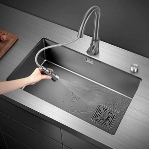Large Single Bowl 304 Stainless Steel Sink Household Kitchen Dish Washing Sink Sink Drain <b>Basket</b> Vegetable Washing Basin - Product Image 1