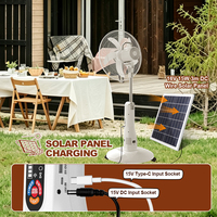 Ventilateur sur pied solaire 16 pouces avec télécommande 35W, 9 vitesses pour la maison, l'extérieur et le camping