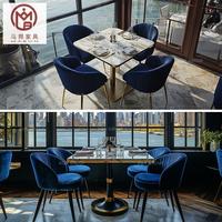 Ensemble de meubles de café-restaurant moderne de luxe chaise carrée durable de velours de Table pour la cabine de canapé d'utilisation commerciale de restaurant d'hôtel