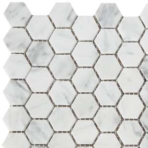 Tuile de mosaïque <span class=keywords><strong>en</strong></span> marbre blanc et gris Hexagone de mosaïque du siècle pour Villa Appartement Hôtel-<span class=keywords><strong>Dalle</strong></span> de Calcite - Product Image 3