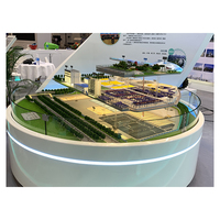 Maquetas de Arquitectura en Miniatura de Plástico ABS Verde y Blanco de Alta Calidad, Estilo Mid-Century, Modelos 3D de Edificios, Soporte Técnico en Línea para Deportes
