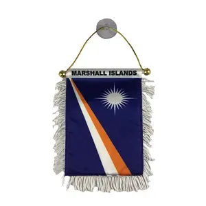 Bandeira de pendurar com borla, popular, escritório, decoração com mini equipe de brocata, bandeira colorida pequena