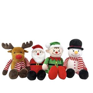 Fournitures de décoration de Noël personnalisées animaux en peluche en coton super doux avec renne père noël bonhomme de neige jouet - Product Image 2