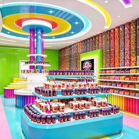 Étagère de présentation pour confiserie avec éclairage LED, vitrine en verre, design personnalisé pour magasin, vitrine de confiserie