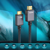 Câble HDMI 2.1 certifié par l'usine, 8K60Hz 4K120Hz 48 Gbps, câble HDMI haute vitesse pour moniteur HDTV