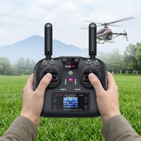 Control Remoto HotRC HT-8A/10A de 8/10 Canales 2.4G FHSS Anti-Interferencia con Receptor para Aviones de Ala Fija, Barcos y Robots Industriales