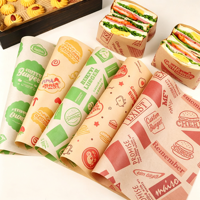 Papier sulfurisé personnalisé imprimé, résistant à la graisse, de qualité alimentaire, pour l'emballage de pain, gâteaux, pizzas et hamburgers
