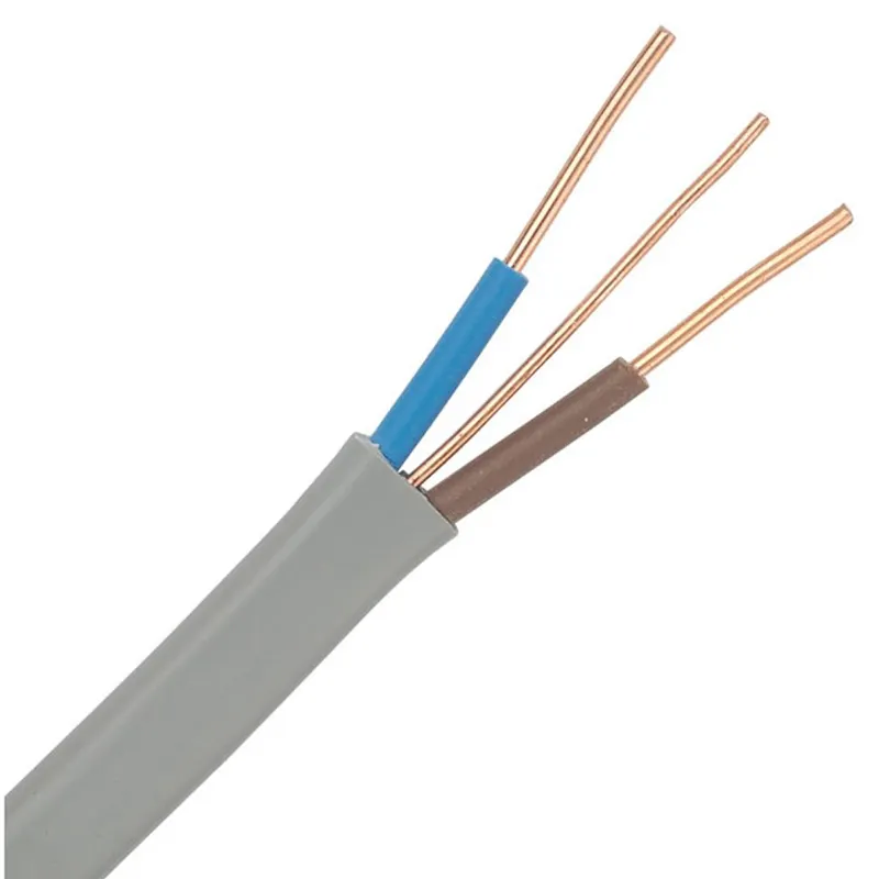 PVC de Conducteur de Cuivre Flexible Plat Double Fil Avec Câble De Terre 1.5mm