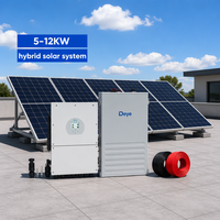 Sistem Energi Surya Hibrida Rumah Tangga Deye 6kw 8kw 10kw 15kw Grosir, Paket PV Lengkap dengan Inverter Baterai