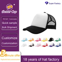 Fábrica al por mayor de las mujeres verde 100% poliéster transfronterizo conductor de camión sombrero de negocios gorra de béisbol visera de malla de esponja para las mujeres