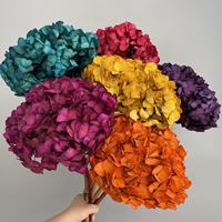 Bunga Abadi Warna Musim Gugur Hydrangea Yunnan Daun Besar Awetan Batang Tunggal untuk Dekorasi Pernikahan