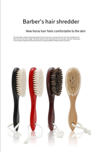 Blaireau de rasage en crin de cheval doux et naturel pour hommes, brosse de toilettage pour barbe avec manche <span class=keywords><strong>suspendu</strong></span> en <span class=keywords><strong>bois</strong></span> - Product Image 3