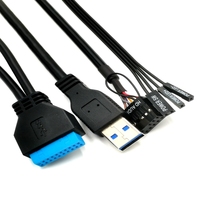 Cable de conexión interno de la computadora PC Madre USB33.0 y conector de AUDIO HD hembra tipo C Cable del panel frontal de la caja de la computadora PC