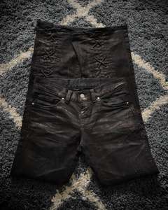 <span class=keywords><strong>Jeans</strong></span> Svasati da Uomo Stile Streetwear Europeo Americano con Design Personalizzato, Occhielli, Coulisse, Effetto Sbiadito dal Sole, Lavaggio Washed e Finitura Distressed - Product Image 5