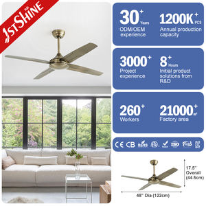 1. deckenventilator mit 4 eisenklingen, antirust, hochgeschwindigkeits-wechselstrom mit reinem motor, deckenventilator aus kupfer mit fernbedienung - Product Image 3