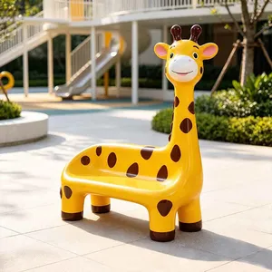 Banco de Fibra de Vidrio con Diseño de Jirafa, Asiento de FRP con Forma de Animal para Parques Infantiles y Uso Comercial - Product Image 1