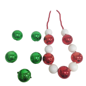 Perline Jumbo STAR Rosse e Bianche o Verdi e Bianche per Decorazioni di Carnevale e Feste Natalizie, Vendita all'Ingrosso - Product Image 1