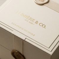 Caja de Regalo para Velas de Papel Artístico Personalizada con Logotipo, Envoltura Decorativa e Inserto Ajustado para Velas Aromáticas, Regalos Navideños y Empaque de Lujo