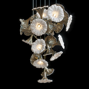 Lámpara colgante de lujo de cristal para decoración de Hotel, candelabro de techo alto y moderno para sala de estar, Morning Glory - Product Image 4