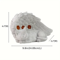 Statue de chat en résine blanche lumineuse personnalisée, peinte à la main, figurine féline nordique avec ailes d'ange, décoration d'intérieur, marque JHB Fujian